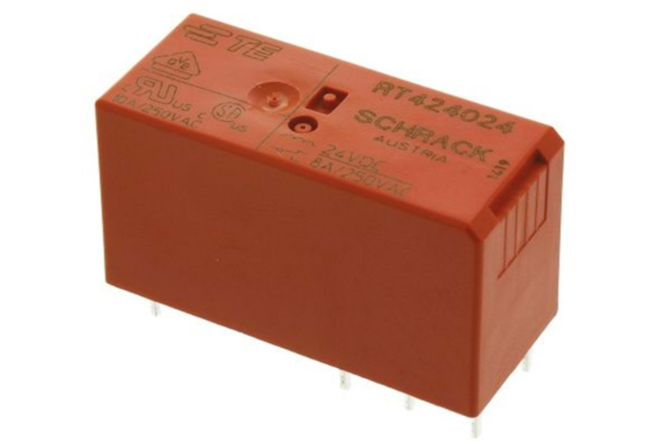 001.001.001.003.0032 RT 424024 PCB SCHRACK İNCE BACAKLI RÖLE 24 VDC 2 KONTAK 8 A 8 BACAKLI