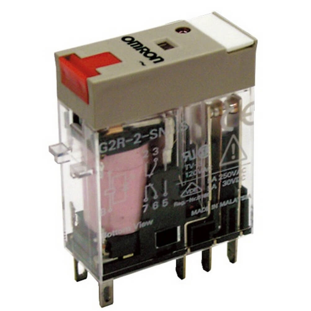 G2R-2-SNI 48VAC (S) OMRON RÖLE 48 V AC 2 KONTAK 5 A 8 BACAKLI LEDLİ TEST BUTONLU