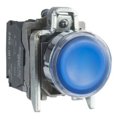 XB4BA55 SCHNEIDER MAVİ LED YAYLI BUTON 220VAC ÇAP 22 METAL