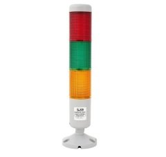 İL-XS-T5-223 İLX 3 KATLI LED IŞIKLI KOLON 50 mm ÇAP 220 V AC KIRMIZI YEŞİL TURUNCU SABİT