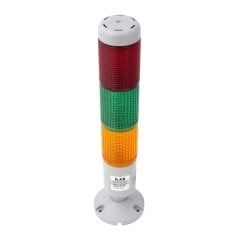 İL-XS-T5-223 İLX 3 KATLI LED IŞIKLI KOLON 50 mm ÇAP 220 V AC KIRMIZI YEŞİL TURUNCU SABİT