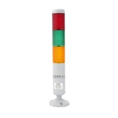 İL-XFB-T5-243 İLX 3 KATLI LED IŞIKLI KOLON 50 mm ÇAP 24 V DC KIRMIZI YEŞİL TURUNCU FLAŞÖR + BUZZER