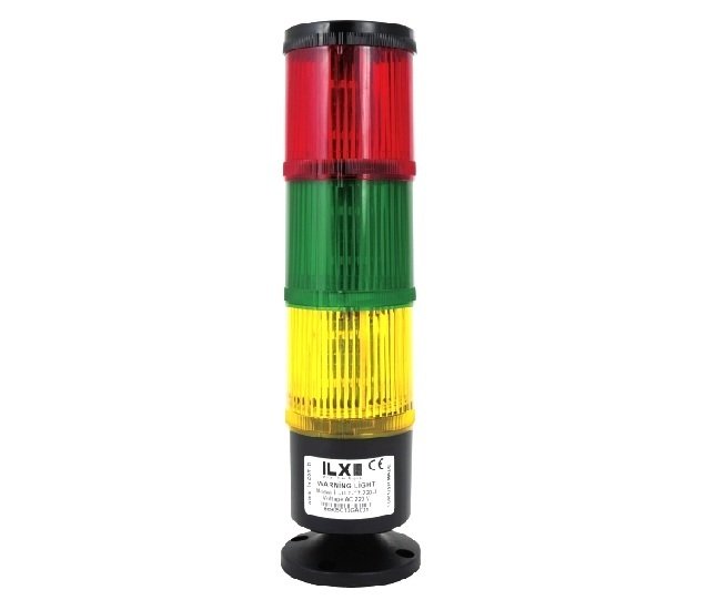 İL-XM-T7-223 İLX 3 KATLI LED IŞIKLI KOLON 70 mm ÇAP 220 V AC KIRMIZI YEŞİL SARI MULTİ