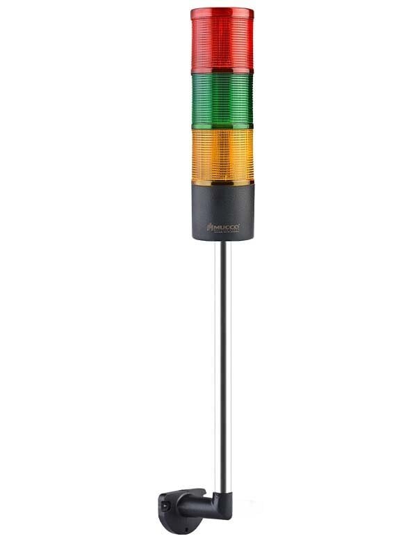 SNT-7013-FB3 MUCCO 3 KATLI LED IŞIKLI KOLON 70 mm ÇAP 12-24 V AC/DC KIRMIZI YEŞİL SARI FLAŞÖR