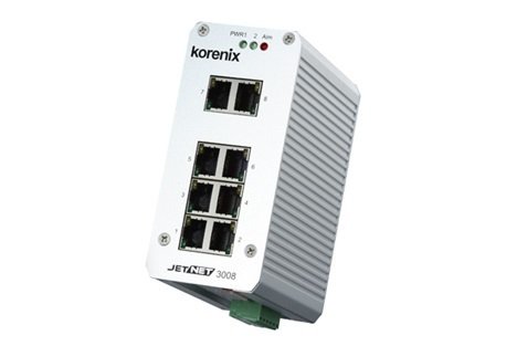F00N3008500001 BEIJER KORENIX JETNET 3008-W ETHERNET SVİÇ 8 PORT 2 x 24 V DC 10/100 BASE TX ALÜMİNYUM