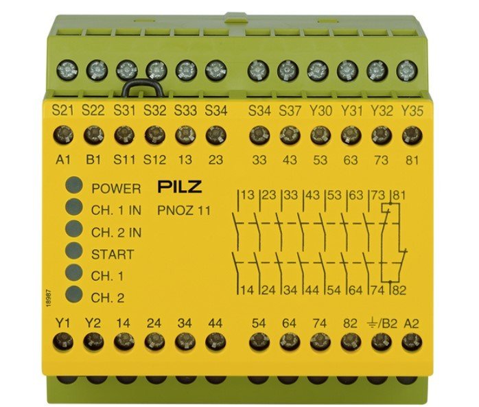 774080 PILZ PNOZ 11 EMNİYET RÖLESİ 24 V AC/DC 7NO+1NC E-STOP KAPI EMNİYETİ IŞIK PERDELERİ İZLEME