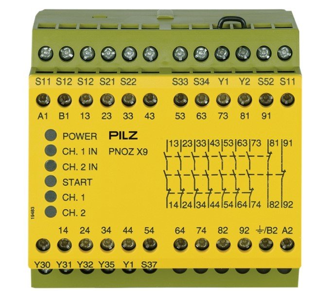 774609 PILZ PNOZ X9 EMNİYET RÖLESİ 24 V AC/DC 7NO+2NC+2SO E-STOP KAPI EMNİYETİ IŞIK PERDELERİ İZLEME